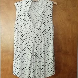 Black and white polka dots top